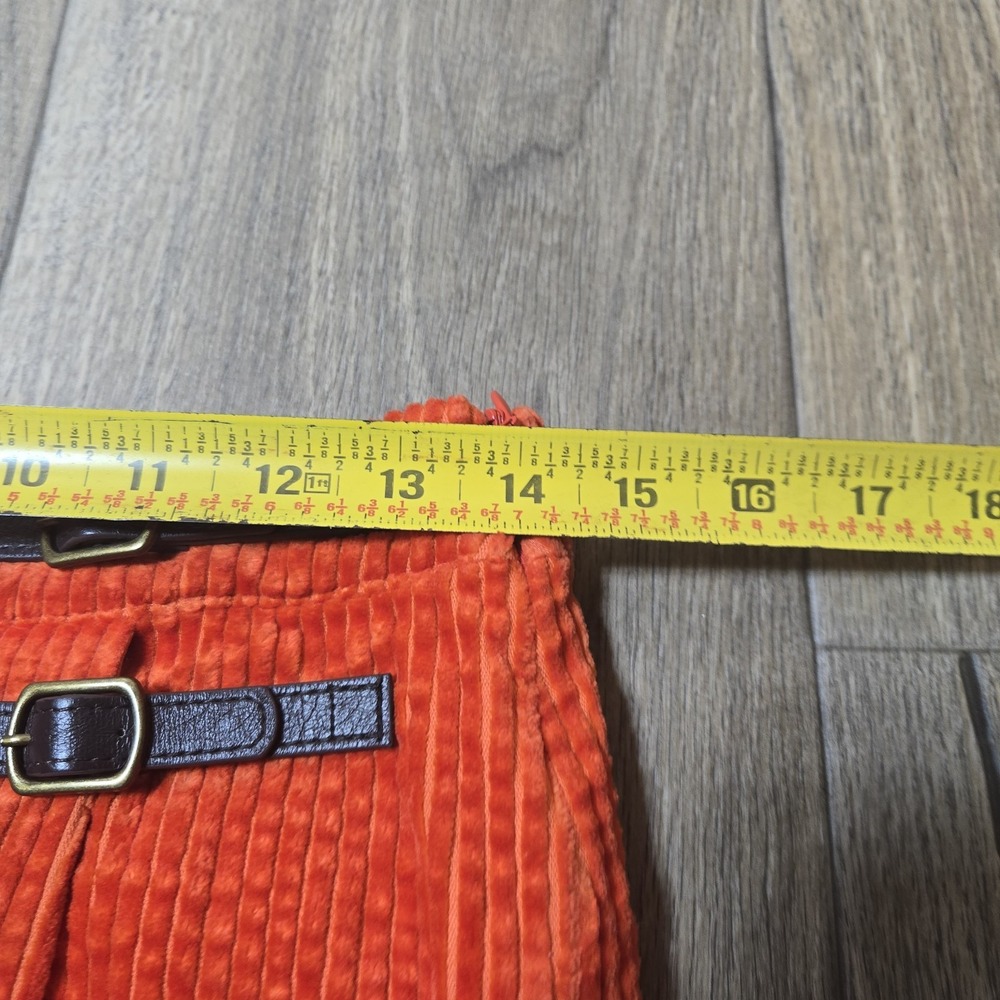 Boden Women 4 Orange Corduroy Wrap Skirt Buckle Accent Pencil - Picture 5 of 9